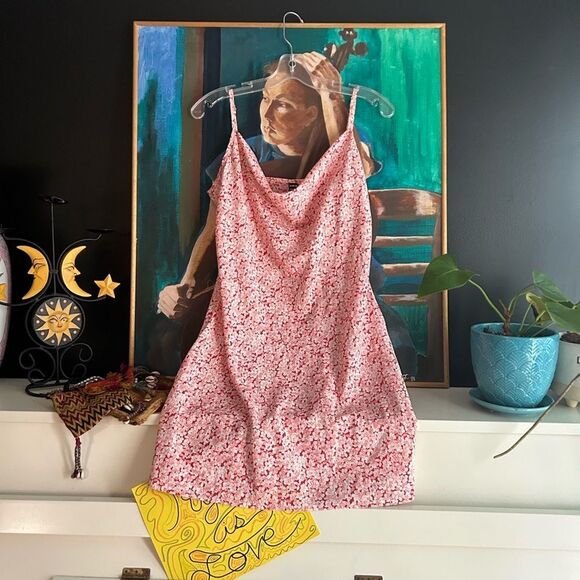 SHEIN Pink Floral Pattern Slip Dress L - Picture 2 of 16